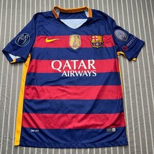 Messi 10 FC Barcelona 2015-16 Nike Final Champions League Soccer Jersey Men's M